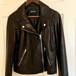 NWOT Madewell Washed Leather Motorcycle Jacket